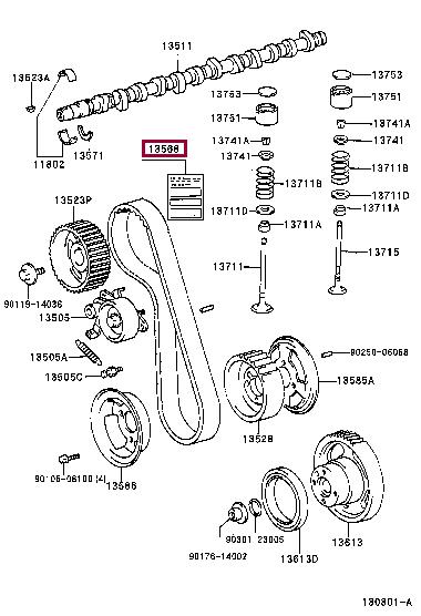 Комплект ремня ГРМ   1356819195   TOYOTA