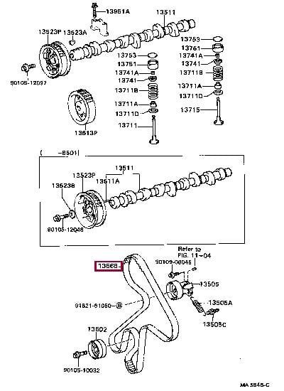 Комплект ремня ГРМ   13568-69066   TOYOTA