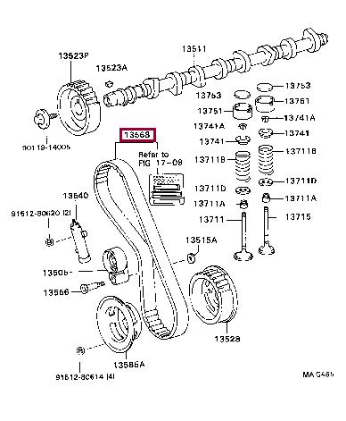 Комплект зубчастих ременів   13568-69085   TOYOTA