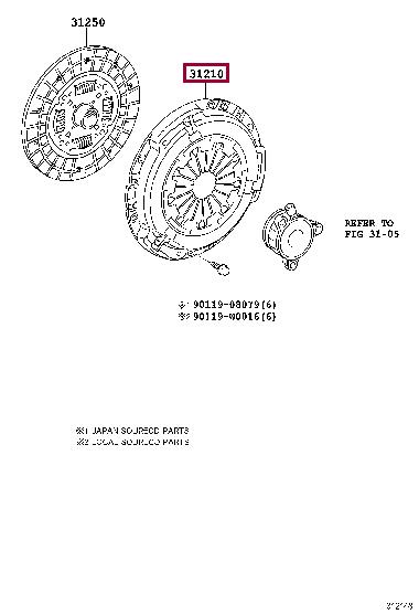 Комплект зчеплення   3121005132   TOYOTA