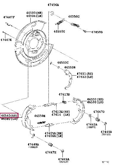 Комплект тормозных колодок, стояночная тормозная система   46540-48030   TOYOTA