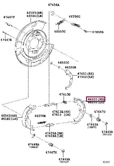 Комплект тормозных колодок, стояночная тормозная система   46550-48030   TOYOTA