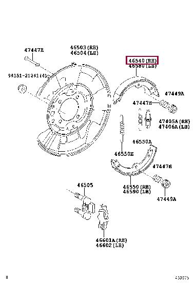 Комплект тормозных колодок   4653050041   TOYOTA