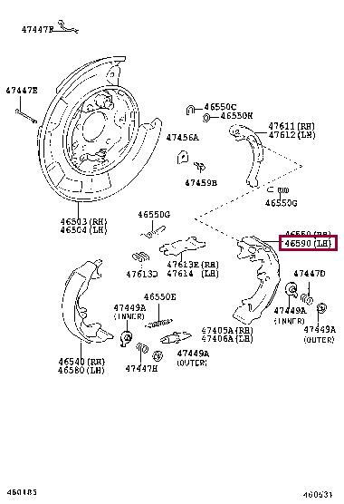 Комплект тормозных колодок   4659048010   TOYOTA