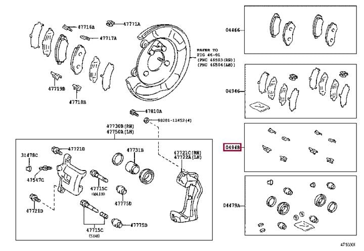 Комплектующие, колодки дискового тормоза   04948-60010   TOYOTA