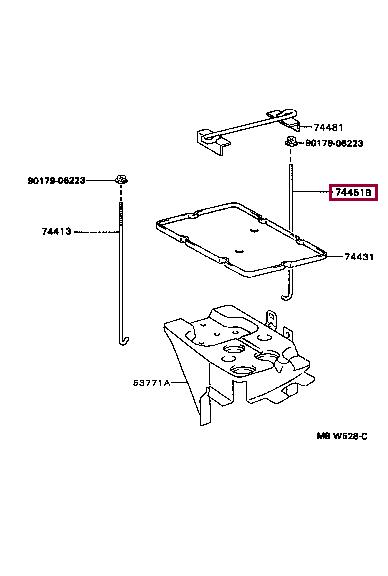 Фіксатор акумулятора, TOYOTA 7445233010 Фіксатор акумулятора, TOYOTA 7445233010