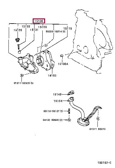 Масляный насос   15100-22041   TOYOTA