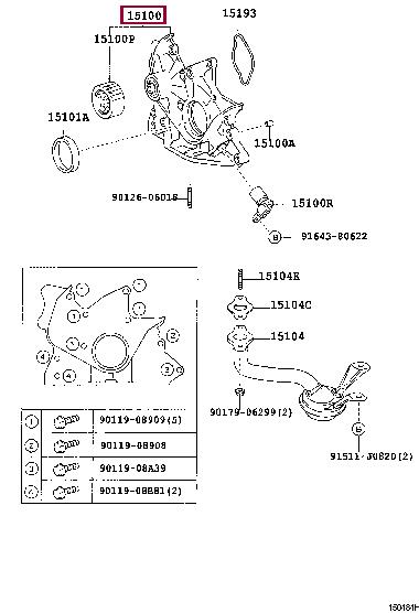 Масляный насос   15100-27030   TOYOTA