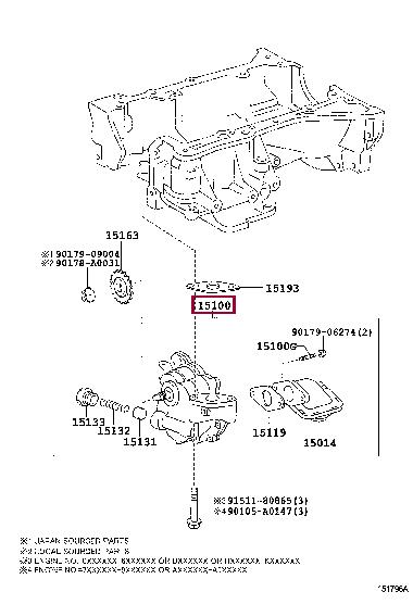 Масляный насос   15100-28020   TOYOTA