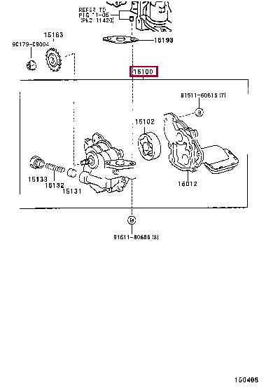 Масляный насос   1510028030   TOYOTA