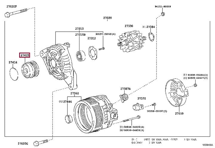 Механізм вільного ходу генератора   27415-0W021   TOYOTA