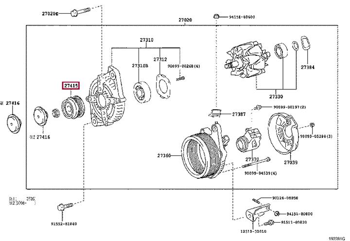 Механізм вільного ходу генератора   27415-0W131   TOYOTA