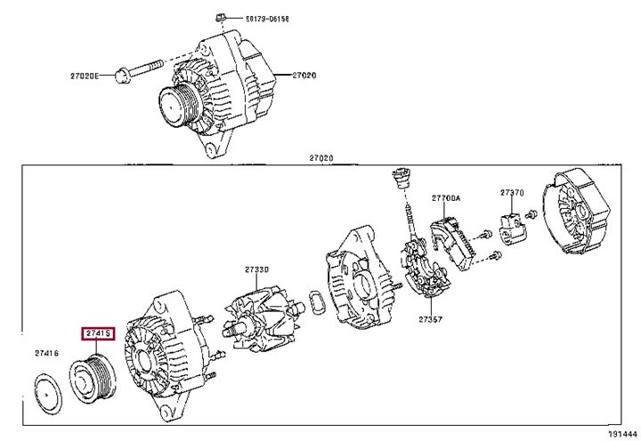 Механізм вільного ходу генератора   2741530020   TOYOTA