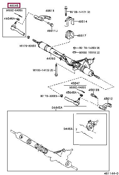 Наконечник поперечной рулевой тяги   45046-69195   TOYOTA