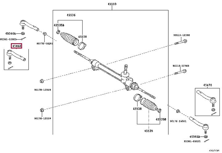 Наконечник, поперечна кермова тяга   45460-49055   TOYOTA