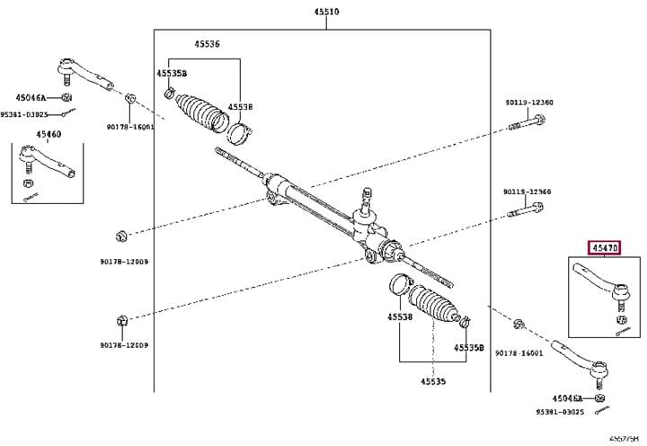 Наконечник, поперечна кермова тяга   45470-49025   TOYOTA