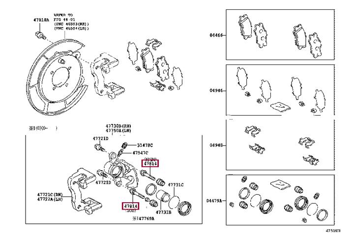 Напрямний палець, гальмівний супорт, TOYOTA 47814-33211 Напрямний палець, гальмівний супорт, TOYOTA 47814-33211