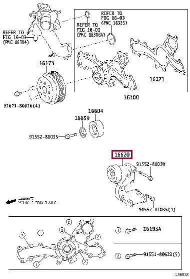 Натяжний ролик, поліклиновий ремінь   16620-31051   TOYOTA