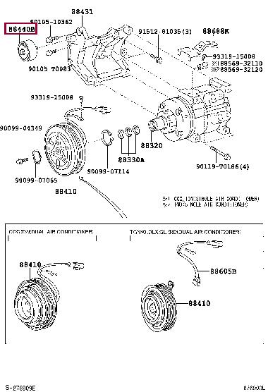 Натяжной ролик, поликлиновой ремень   88440-0K381   TOYOTA