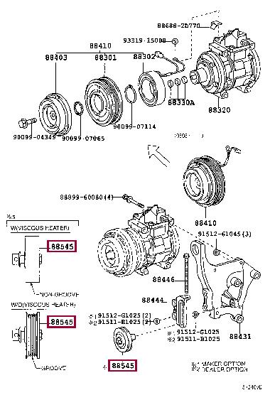 Натяжний ролик, поліклиновий ремінь   88440-60060   TOYOTA