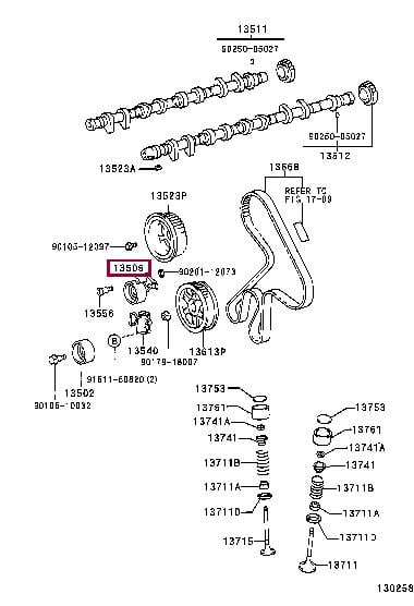 Натяжной ролик, ремень ГРМ   13505-27010   TOYOTA