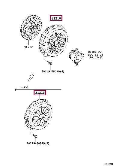 Нажимной диск сцепления   31210-52100   TOYOTA