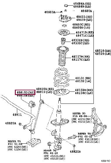 Опора, стабілізатор   4881502150   TOYOTA