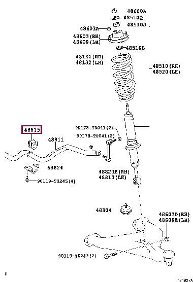 Опора, стабілізатор   48815-0K010   TOYOTA