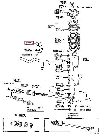 Опора, стабілізатор   48815-14140   TOYOTA