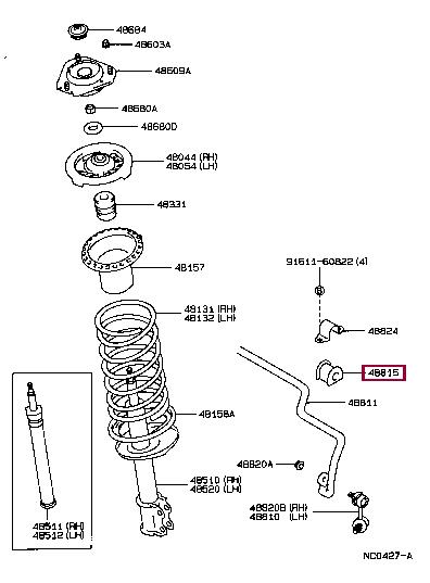 Опора, стабілізатор   48815-30060   TOYOTA