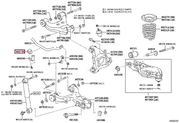 Опора, стабілізатор   48815-33090   TOYOTA