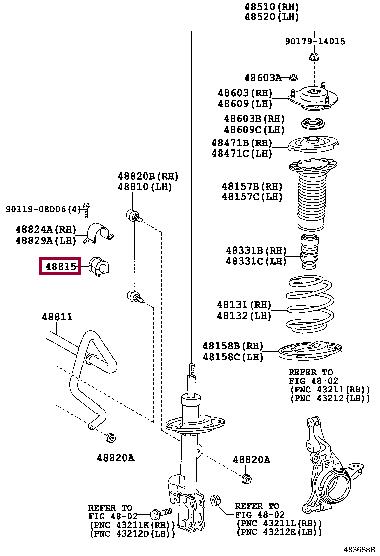 Опора, стабилизатор   48815-33140   TOYOTA