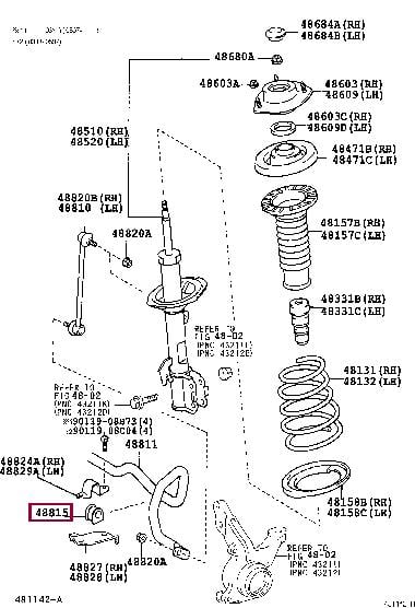 Опора, стабилизатор   48815-42050   TOYOTA