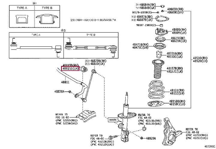 Опора, стабілізатор   48815-75010   TOYOTA