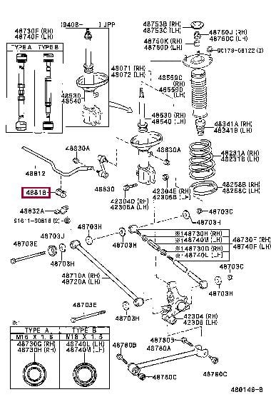 Опора, стабілізатор   48818-12150   TOYOTA