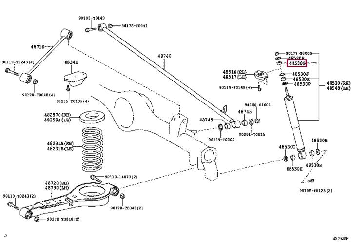 Опора, стабілізатор   90948-T1003   TOYOTA