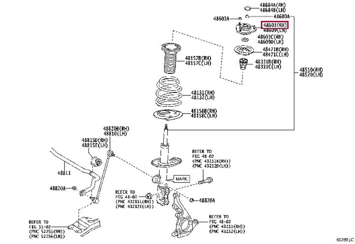 Опора стойки амортизатора   48609-02240   TOYOTA