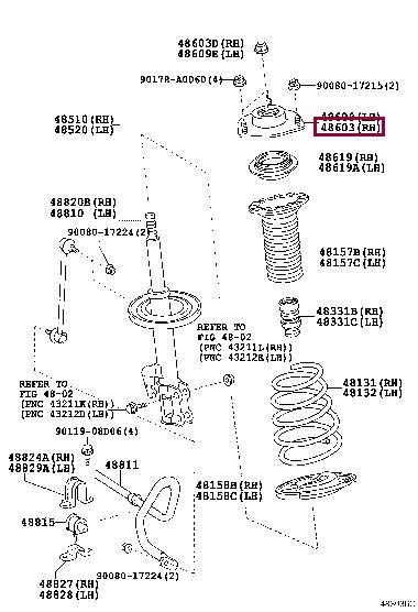 Верхня опора, стійка амортизатора   486090E060   TOYOTA