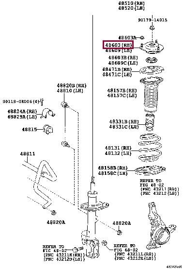 Верхня опора, стійка амортизатора   48609-33230   TOYOTA