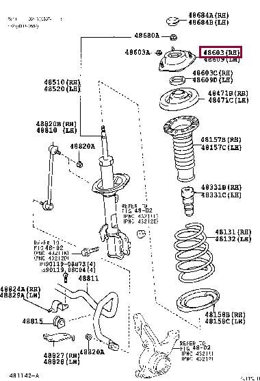 Опора стойки амортизатора   48609-42012   TOYOTA