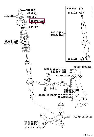 Верхня опора, стійка амортизатора   48609-60060   TOYOTA