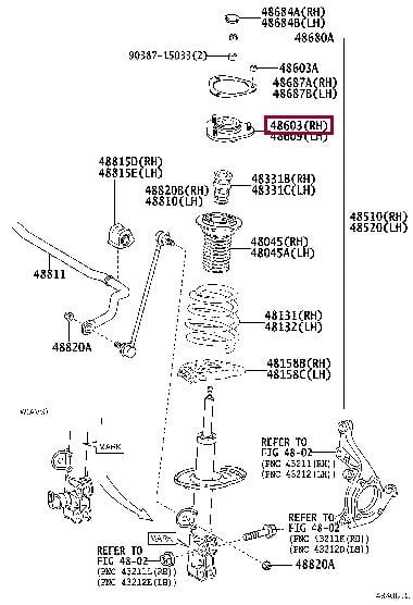 Опора стойки амортизатора   4860978010   TOYOTA