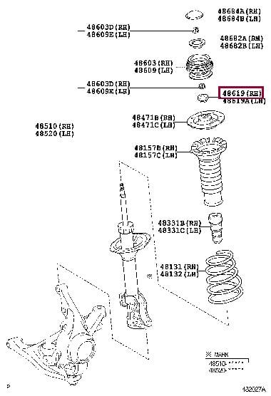 Верхня опора, стійка амортизатора   486190D011   TOYOTA