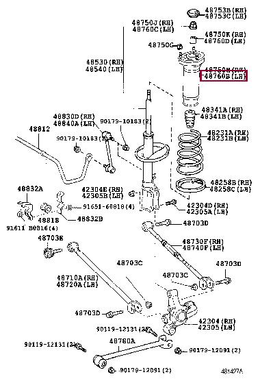 Верхня опора, стійка амортизатора   4876033072   TOYOTA