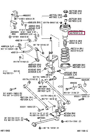 Верхня опора, стійка амортизатора   48760-48010   TOYOTA