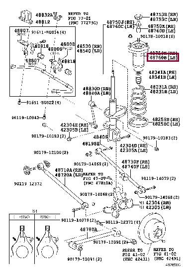 Верхня опора, стійка амортизатора   4876048040   TOYOTA