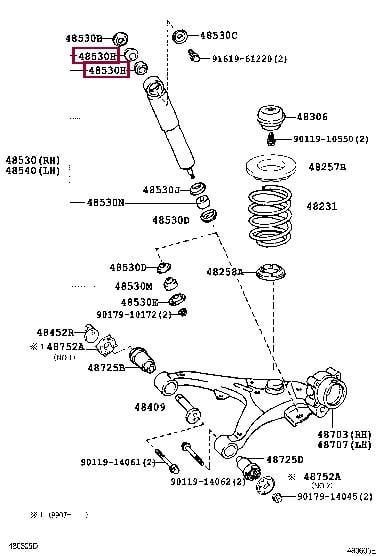 Верхня опора, стійка амортизатора   90385-19009   TOYOTA