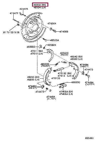 Відбивач, гальмівний диск   46503 60131   TOYOTA