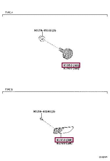 Відбивач, TOYOTA 81910-12100 Відбивач, TOYOTA 81910-12100