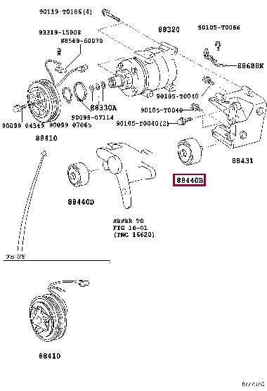 Відвідний/напрямний ролик, поліклиновий ремінь   88440-0K060   TOYOTA